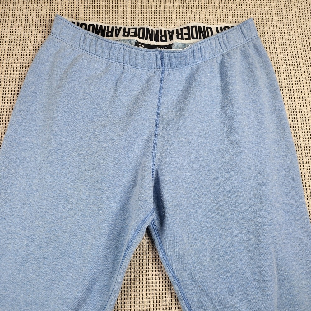 Under Armour Pants Mens Small Blue Loose Fit Athletic Tapered Joggers Logo